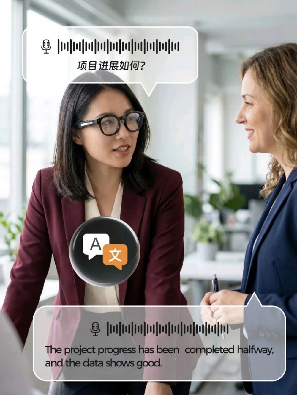 AIMB-S1 Smart Glasses with Camera Anti-shake 1080P Video/Audio AI Translation